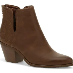 YARA Block Heel Faux Leather Ankle Boots