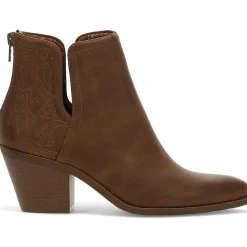 YARA Block Heel Faux Leather Ankle Boots