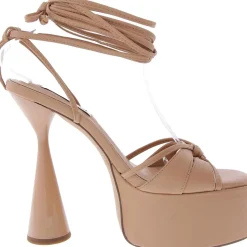 Yasmyn Lace-Up Faux Leather Platform Sandals