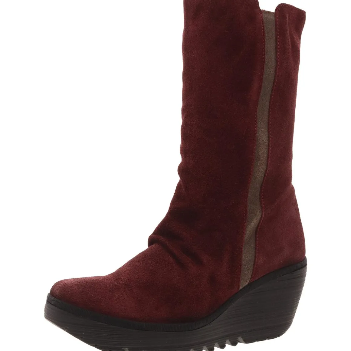 Yemy 408 Zipper Suede Mid-Calf Boots