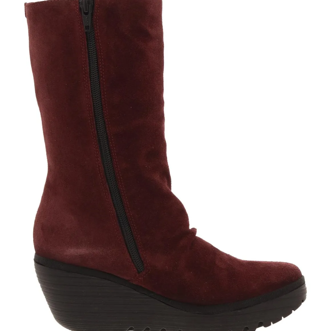 Yemy 408 Zipper Suede Mid-Calf Boots