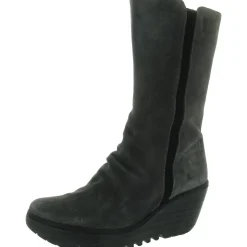 YEMY408FLY Zipper Suede Mid-Calf Boots