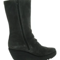 YEMY408FLY Zipper Suede Mid-Calf Boots
