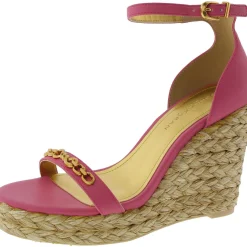 Yulissa Faux Leather Embellished Wedge Sandals