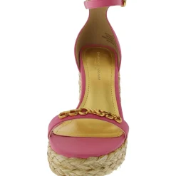 Yulissa Faux Leather Embellished Wedge Sandals