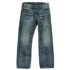 Zac Whisker Wash Distressed Straight Leg Jeans