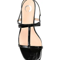 Zaidda Faux Leather Slip On Strappy Sandals