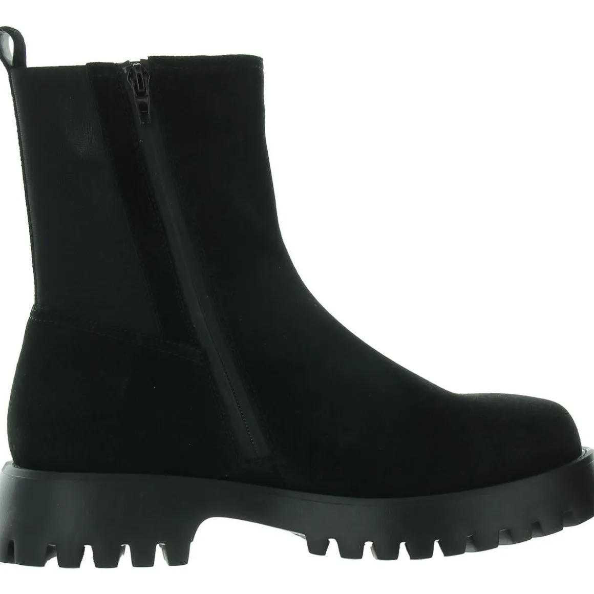 Zalika Zipper Faux Suede Chelsea Boots