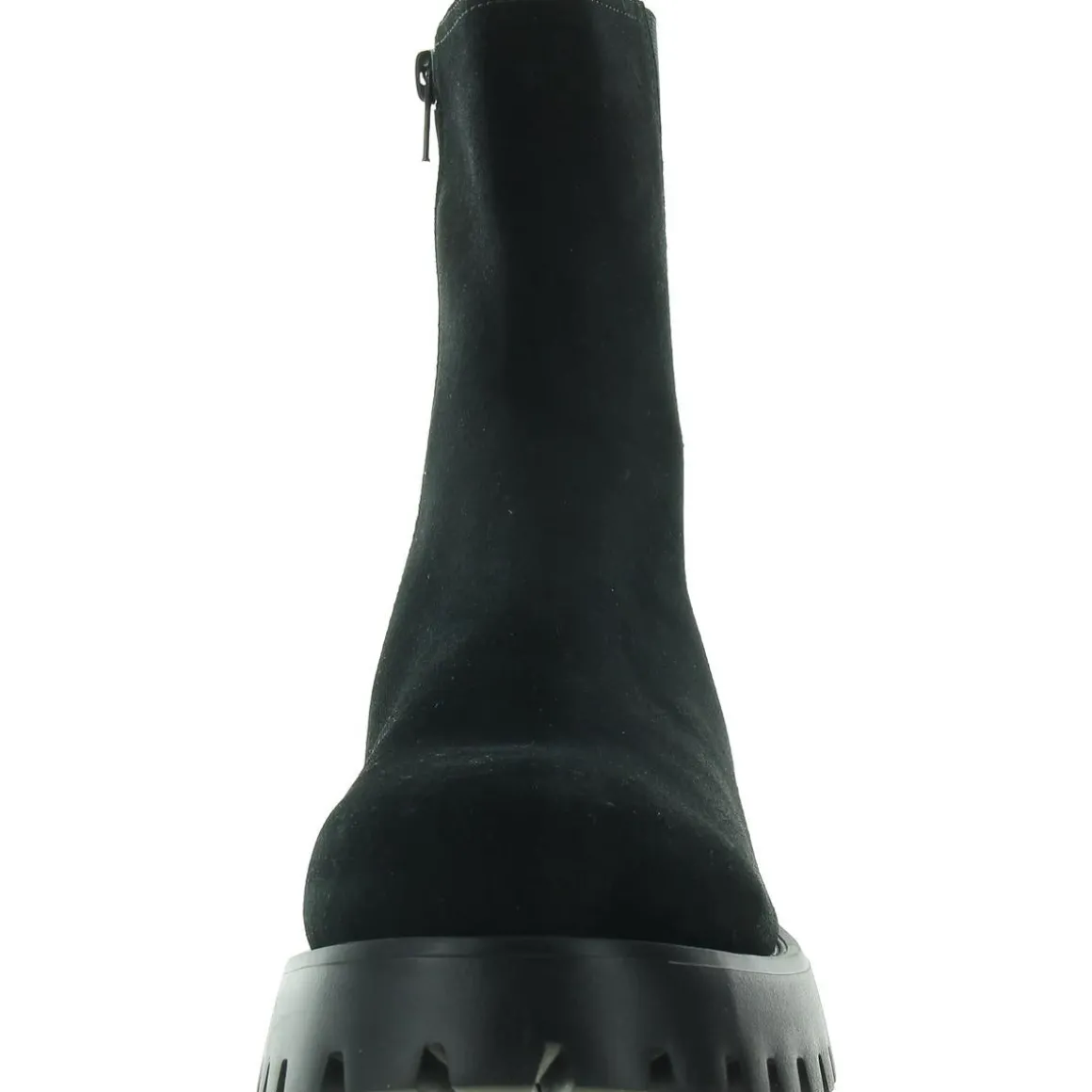 Zalika Zipper Faux Suede Chelsea Boots