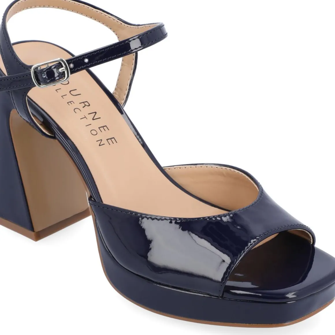 Ziarre Patent Ankle Strap Platform Sandals