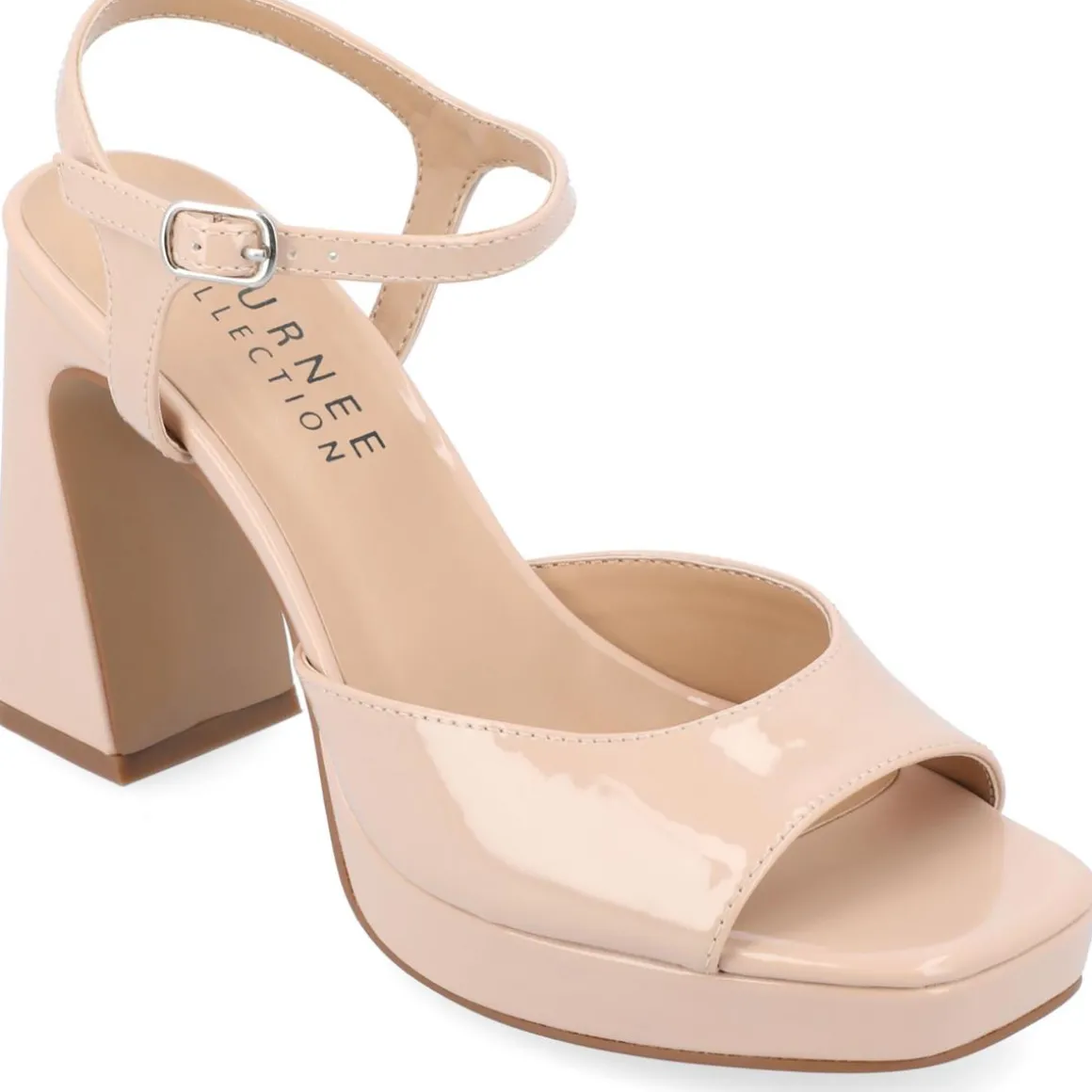 Ziarre Patent Ankle Strap Platform Sandals