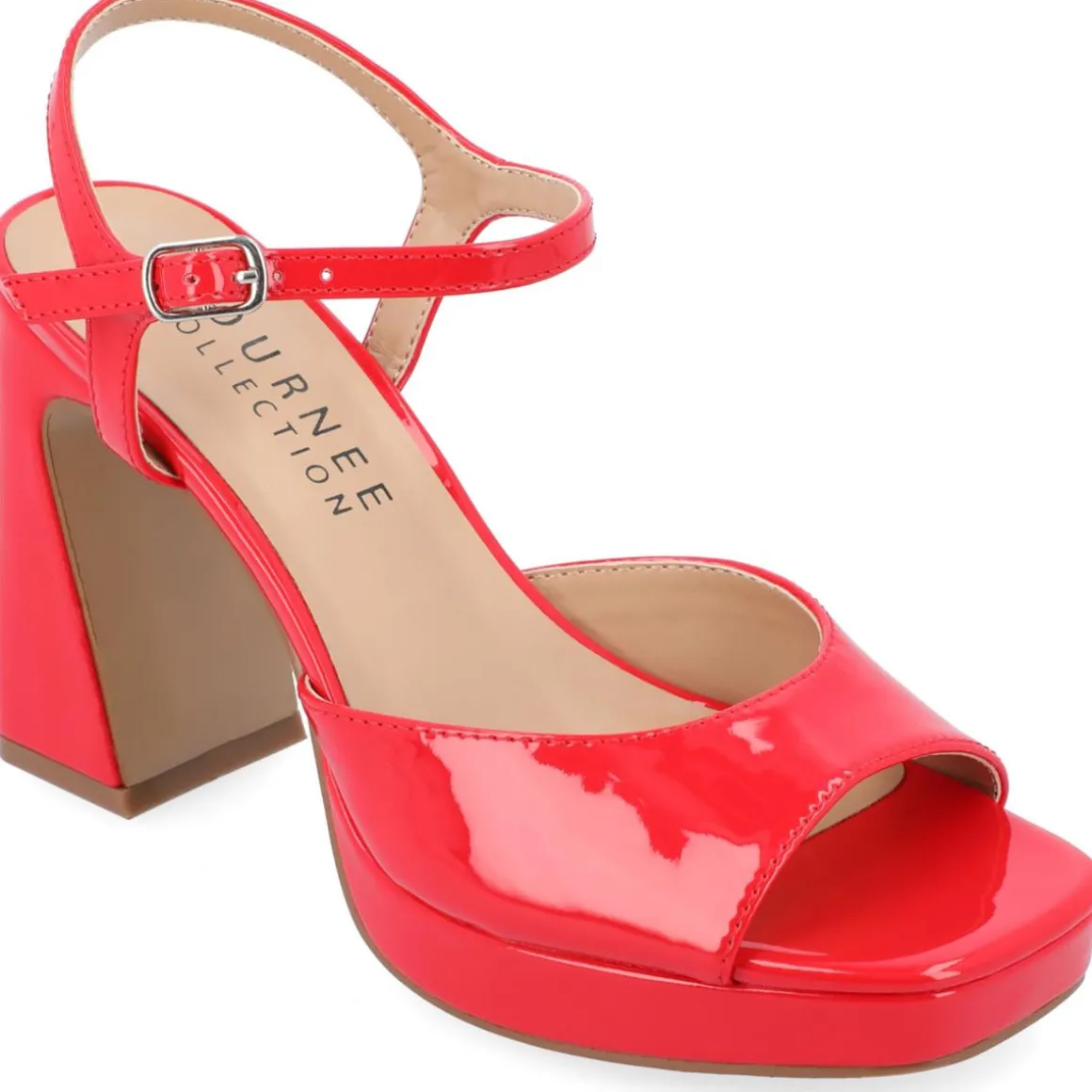 Ziarre Patent Ankle Strap Platform Sandals