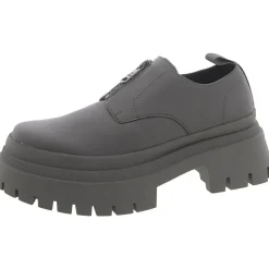 Zip Faux Leather Platform Derby Shoes