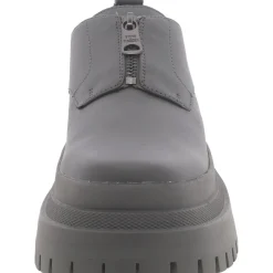 Zip Faux Leather Platform Derby Shoes