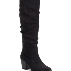 Zip Up Pointed Toe Knee-High Boots