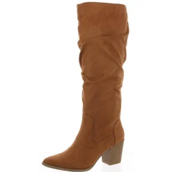 Zip Up Pointed Toe Knee-High Boots
