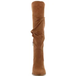 Zip Up Pointed Toe Knee-High Boots