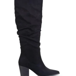 Zip Up Pointed Toe Knee-High Boots