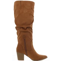 Zip Up Pointed Toe Knee-High Boots