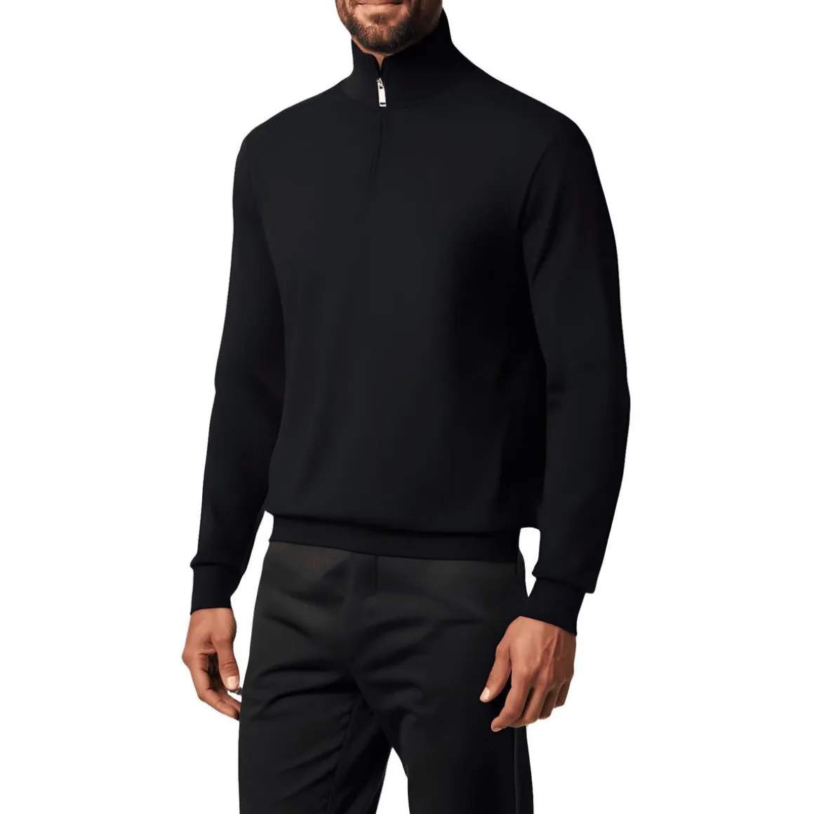 Zipper Mock Turtleneck Sweater