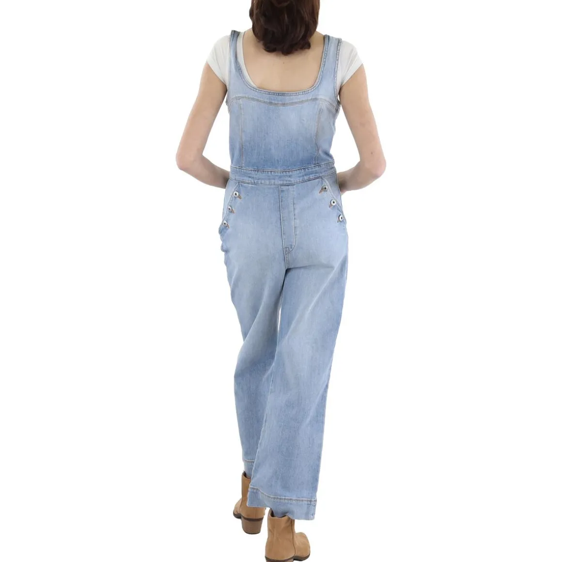 Zipper Denim Overall Jeans