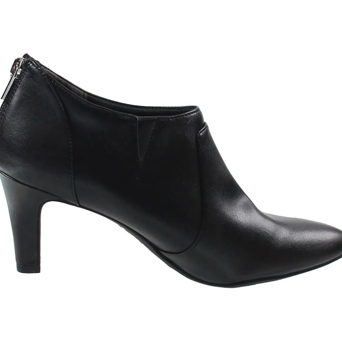 Zipper Faux Leather Ankle Boots