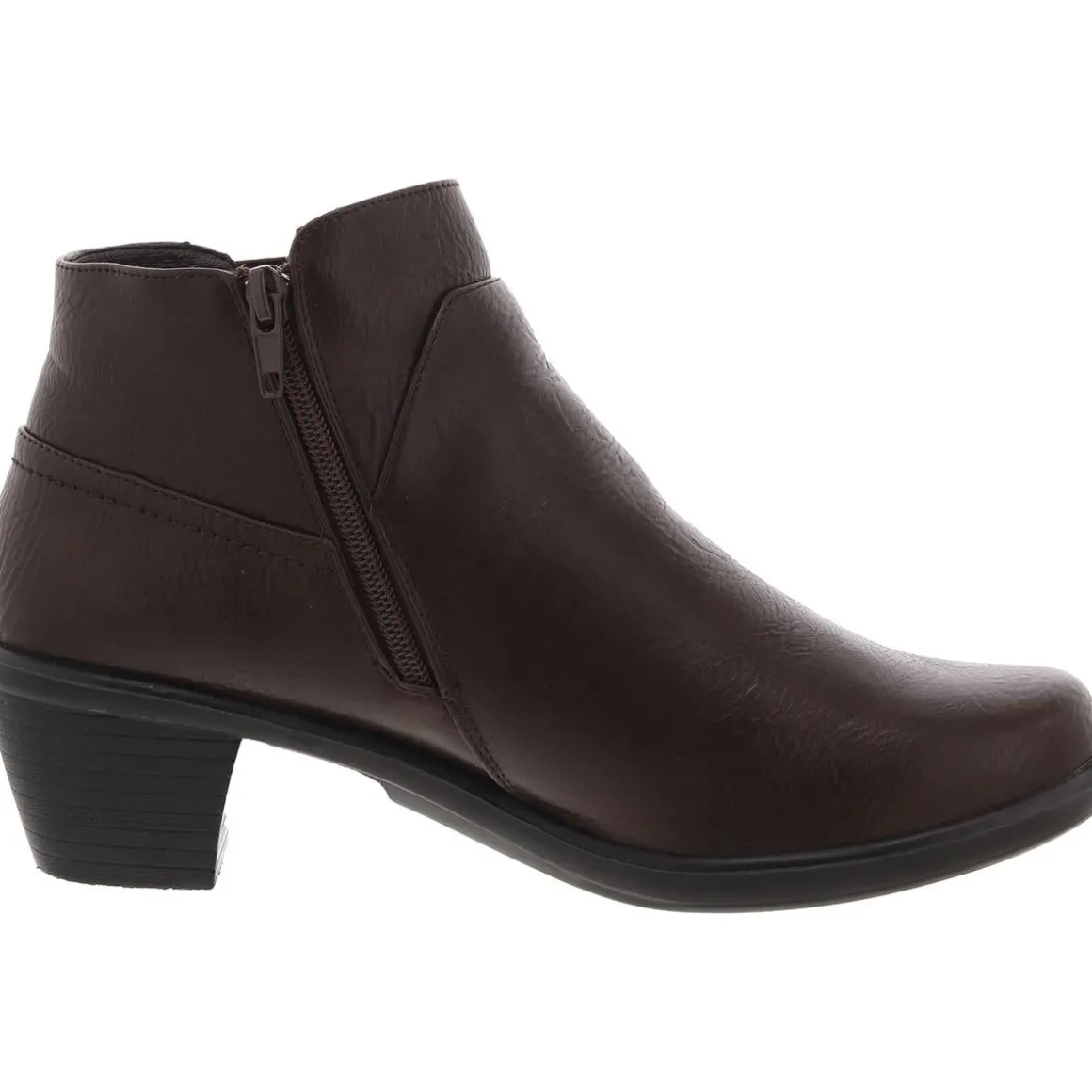 Zipper Faux Leather Booties