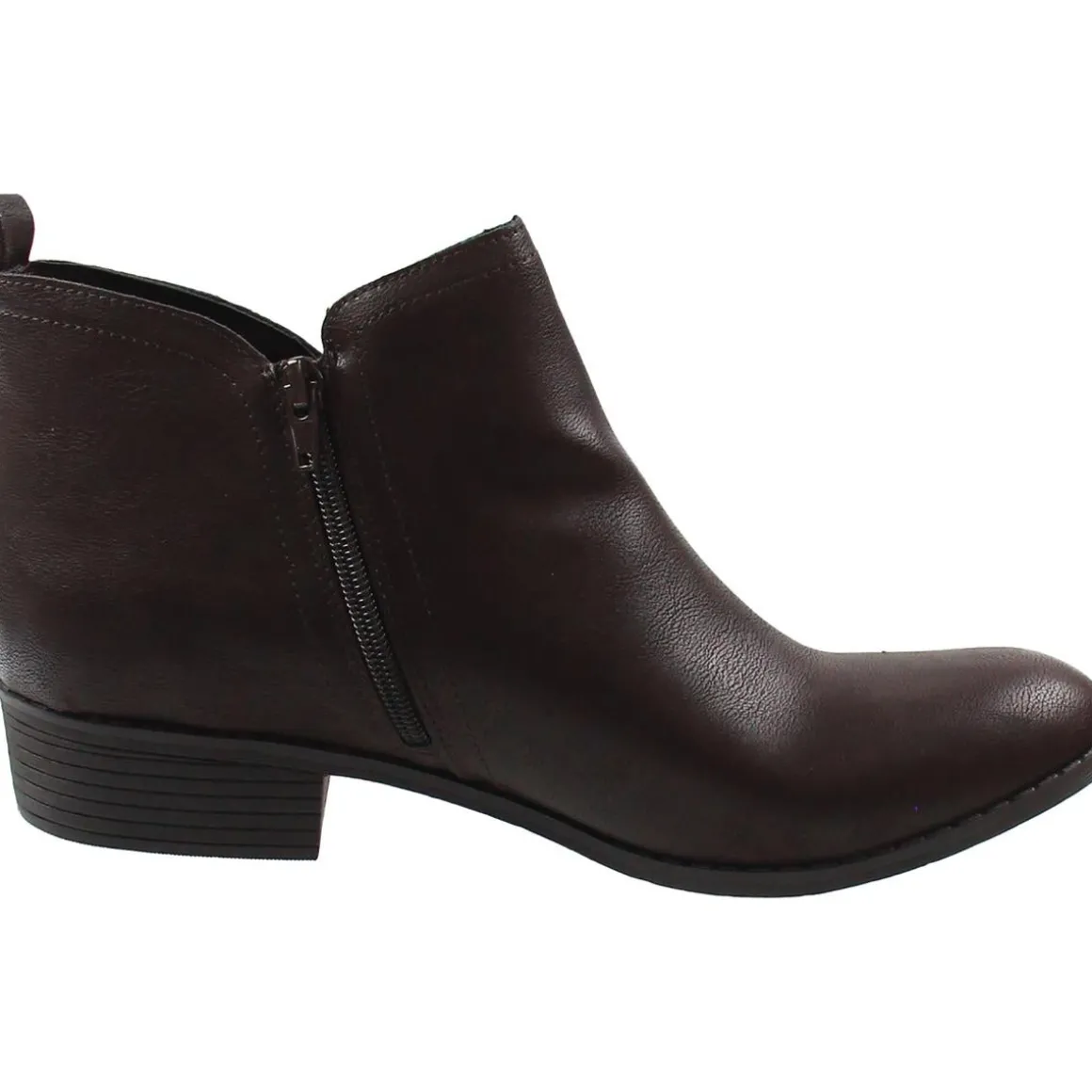 Zipper Faux Leather Booties