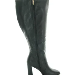 Zipper Faux Leather Knee-High Boots
