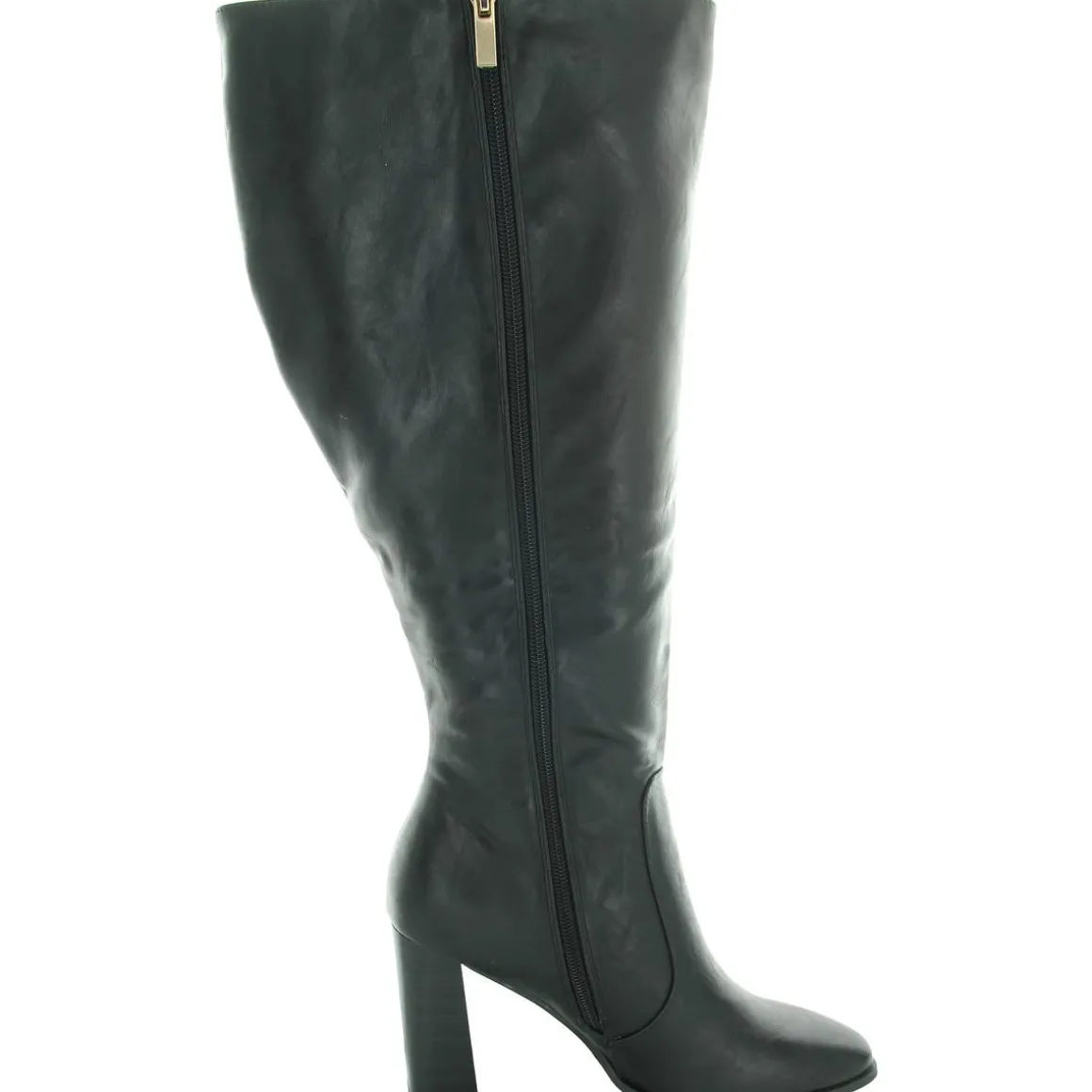 Zipper Faux Leather Knee-High Boots