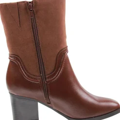 Zipper Faux Leather Mid-Calf Boots