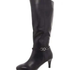Zipper Faux Leather Mid-Calf Boots