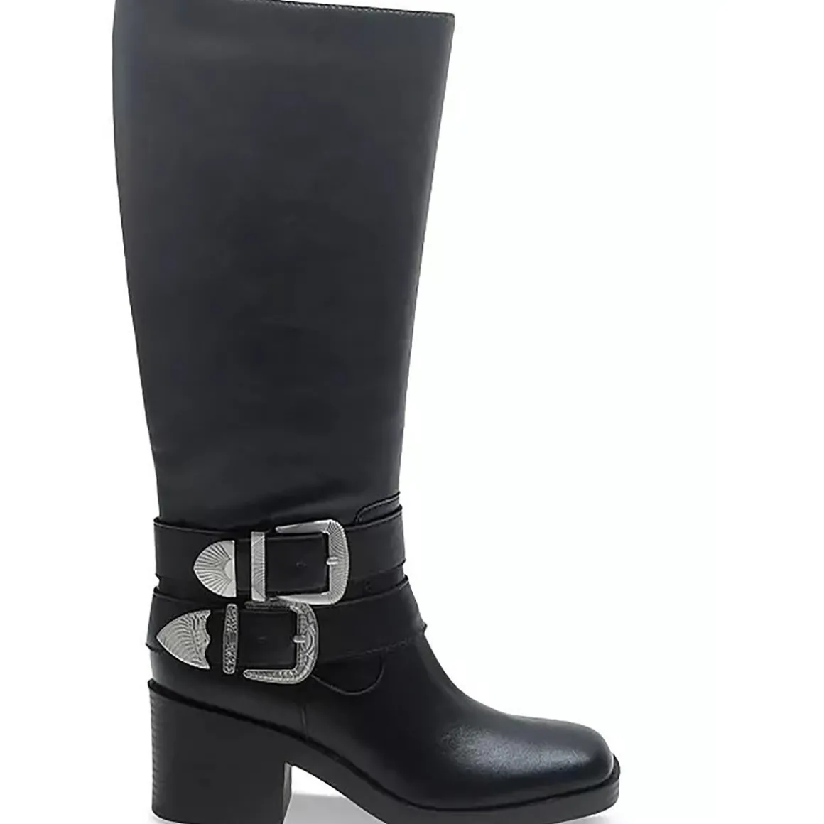 Zipper Faux Leather Motorcycle Boots