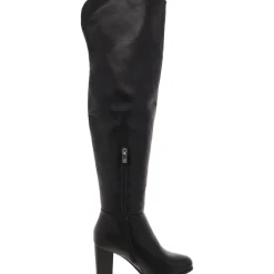 Zipper Faux Leather Over-The-Knee Boots