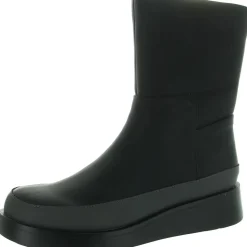 Zipper Faux Leather Wedge Boots