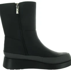 Zipper Faux Leather Wedge Boots