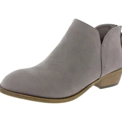 Zipper Faux Suede Ankle Boots