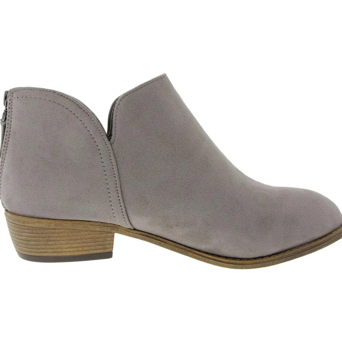 Zipper Faux Suede Ankle Boots