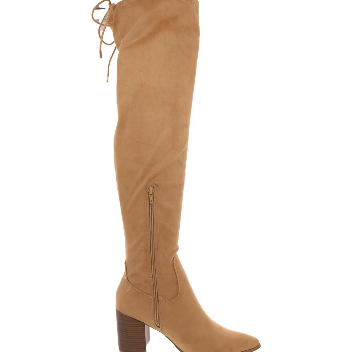 Zipper Faux Suede Knee-High Boots