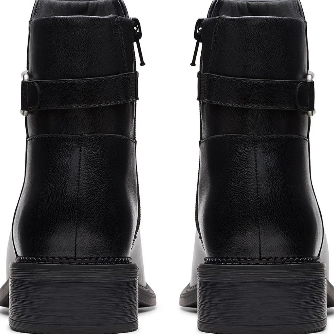 Zipper Leather Ankle Boots