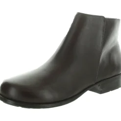 Zipper Leather Ankle Boots