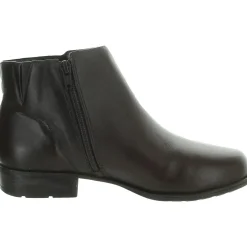 Zipper Leather Ankle Boots