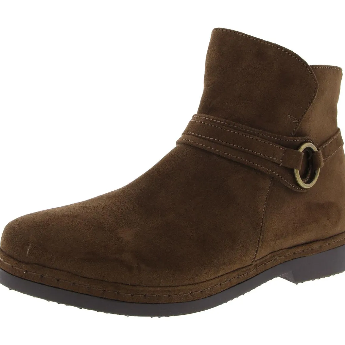 Zipper Leather Ankle Boots