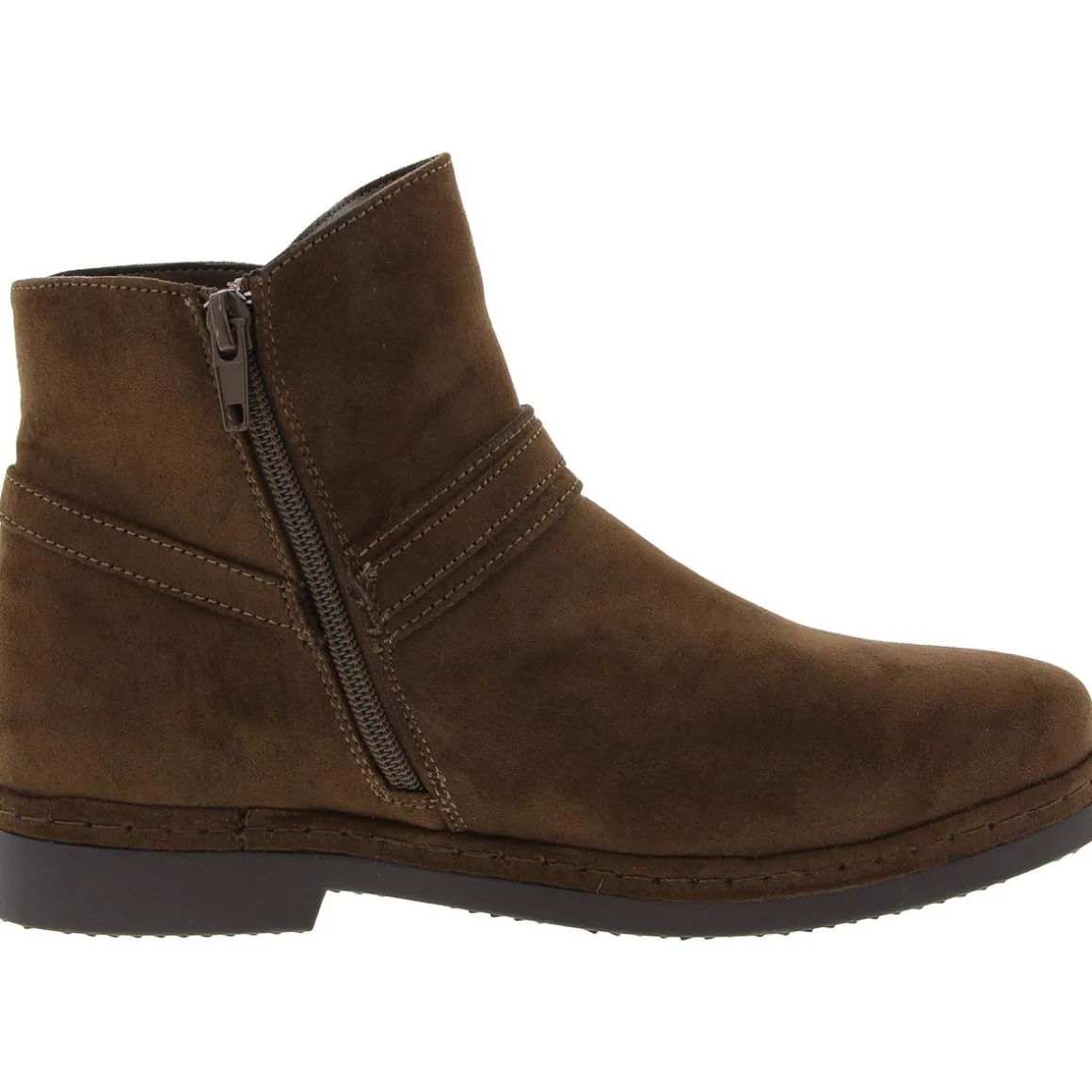 Zipper Leather Ankle Boots