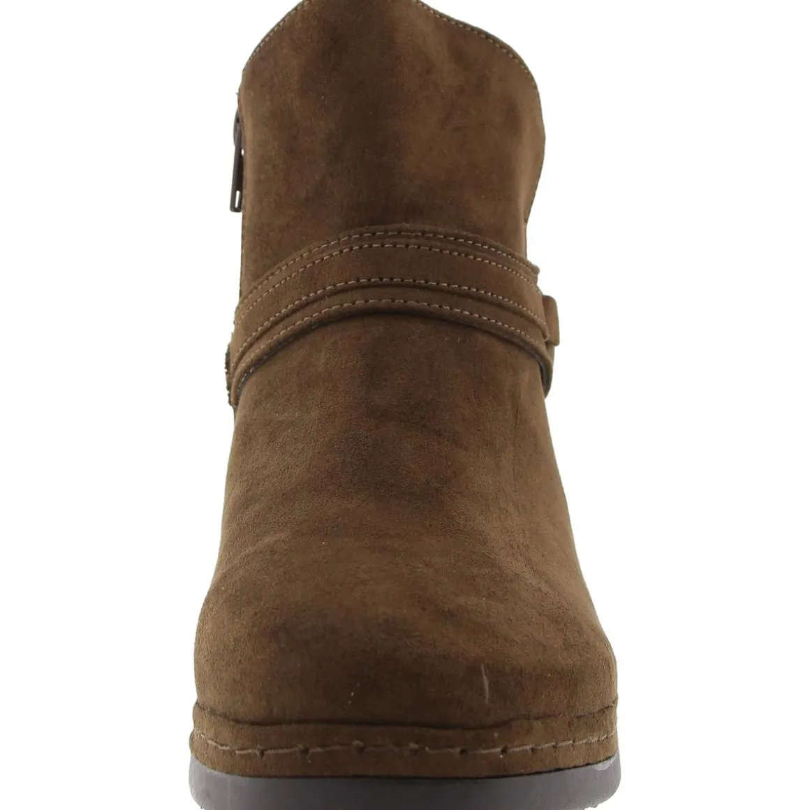 Zipper Leather Ankle Boots