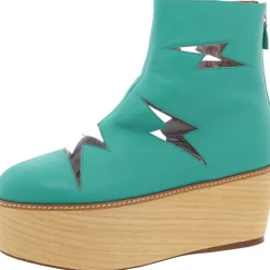 Zipper Leather Ankle Boots