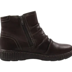 Zipper Leather Ankle Boots