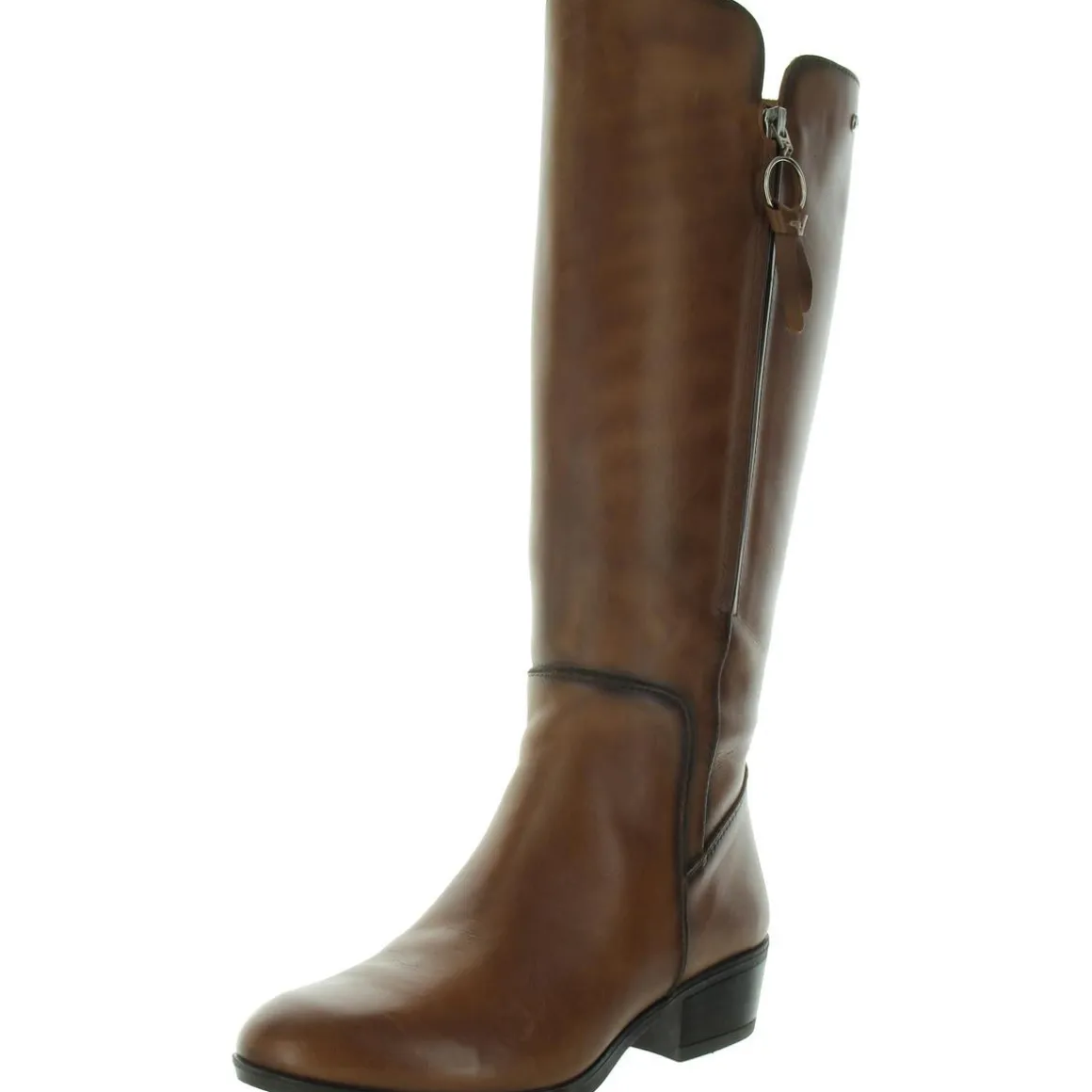 Zipper Leather Knee-High Boots