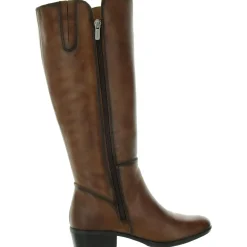 Zipper Leather Knee-High Boots