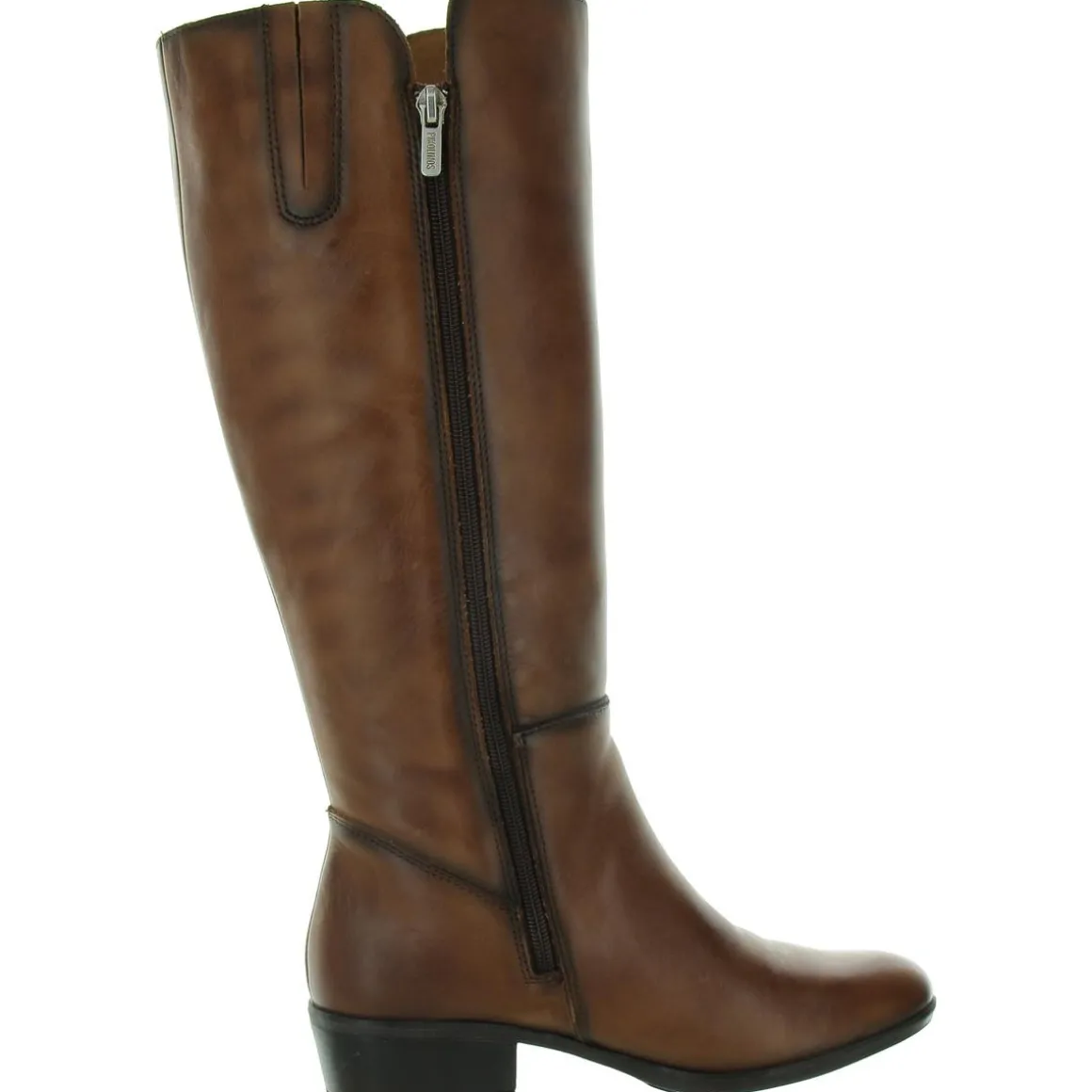 Zipper Leather Knee-High Boots
